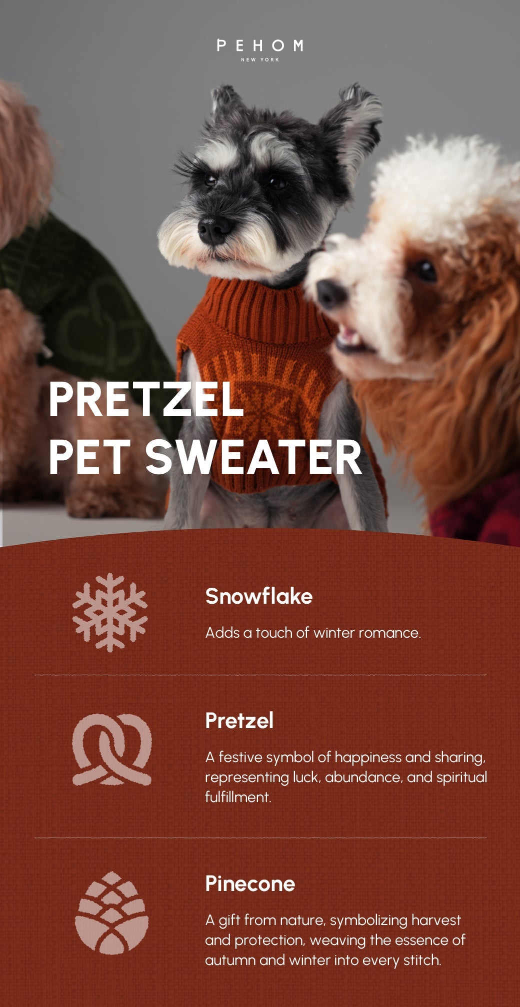 Pretzel Pet Sweater in Toffee Orange