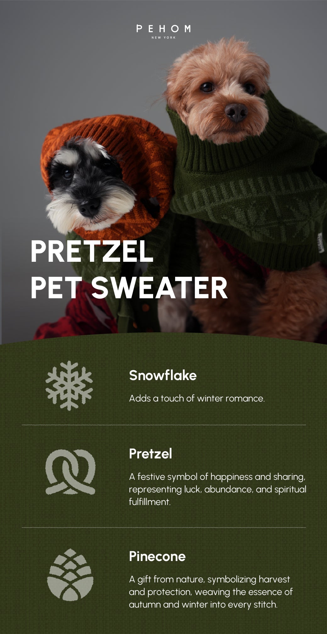 Olive Green Pretzel Pet Sweater