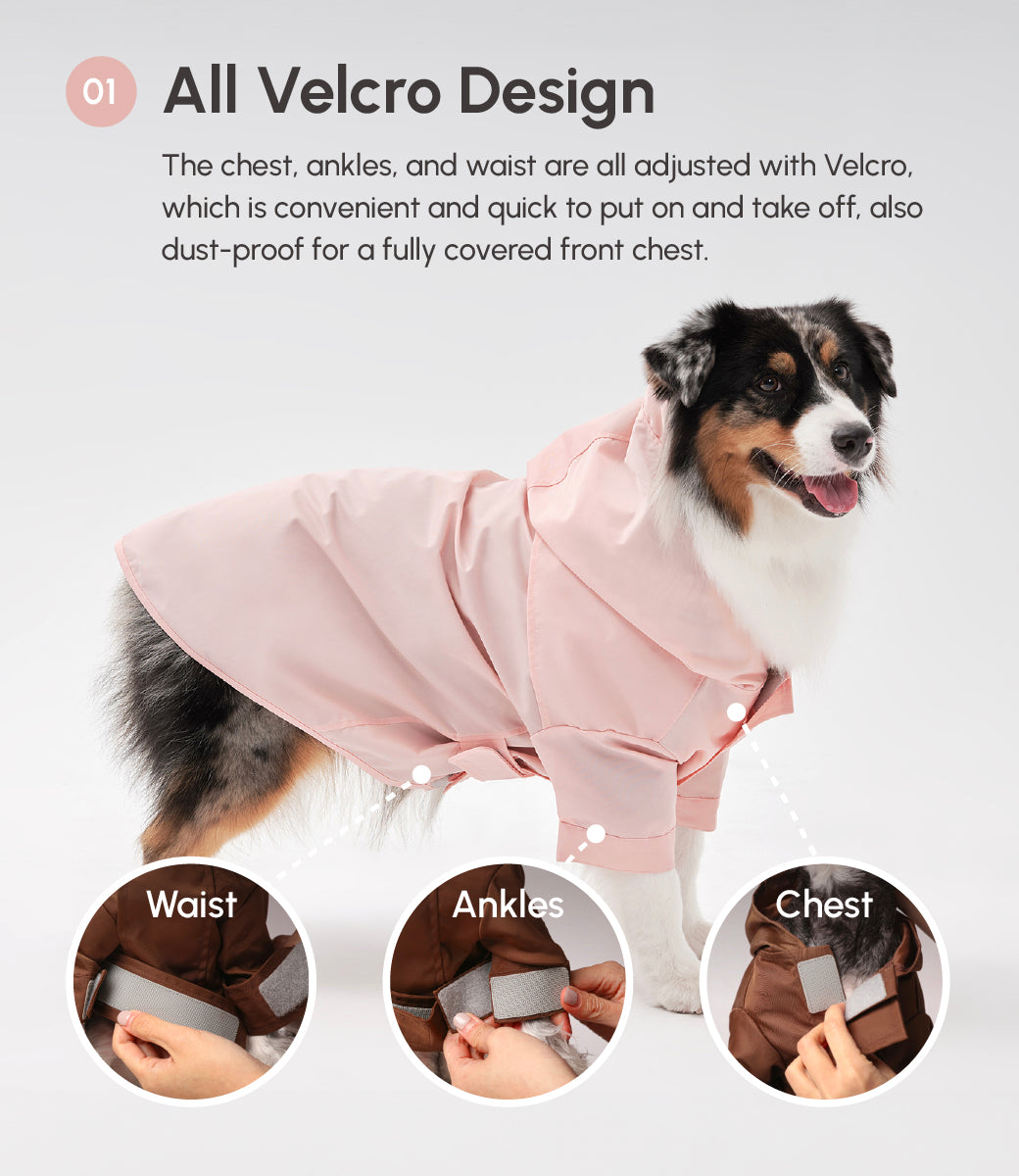 Tribeca Adjustable Velcro Raincoat in Light Pink