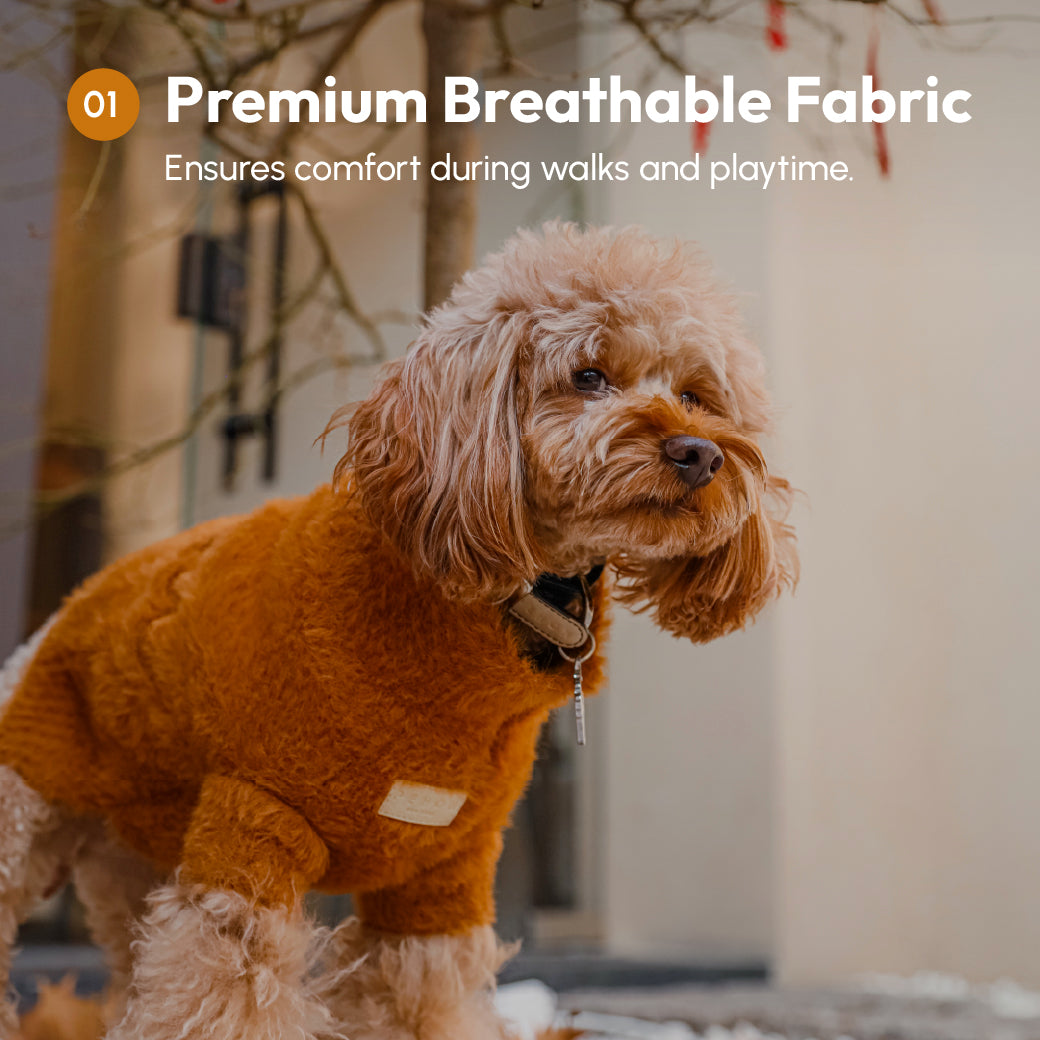 Fuzzy Orange Pet Sweater