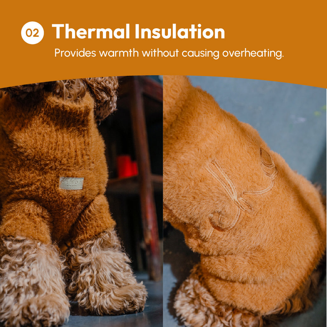 Fuzzy Orange Pet Sweater