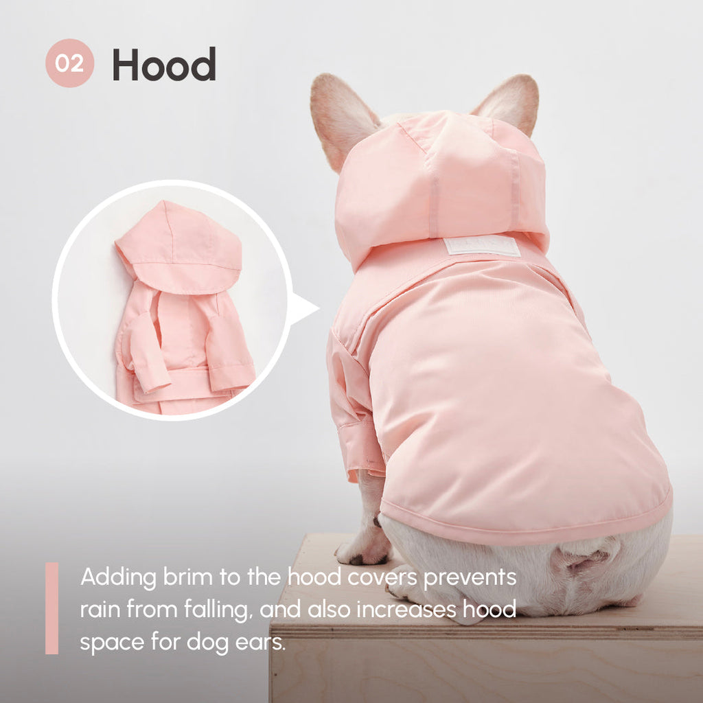 Tribeca Adjustable Velcro Raincoat in Light Pink
