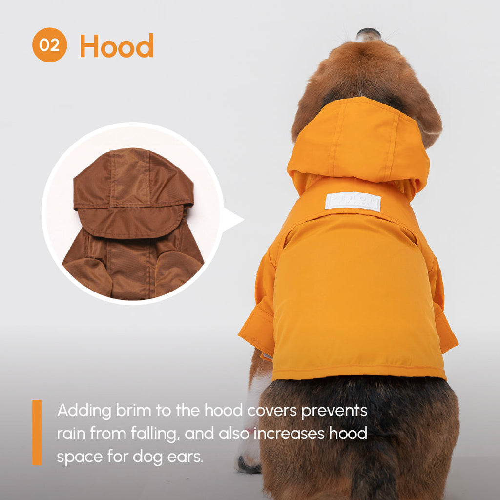 Tribeca Adjustable Velcro Raincoat for Dogs in Egg Yolk