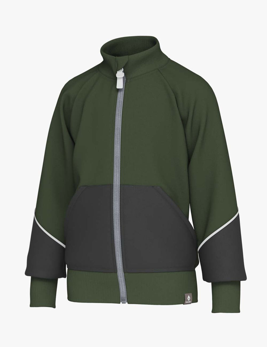 Kids' Cotton Sweat Jacket with Reflective & Waterproof Details by Breden at brixbailey.com