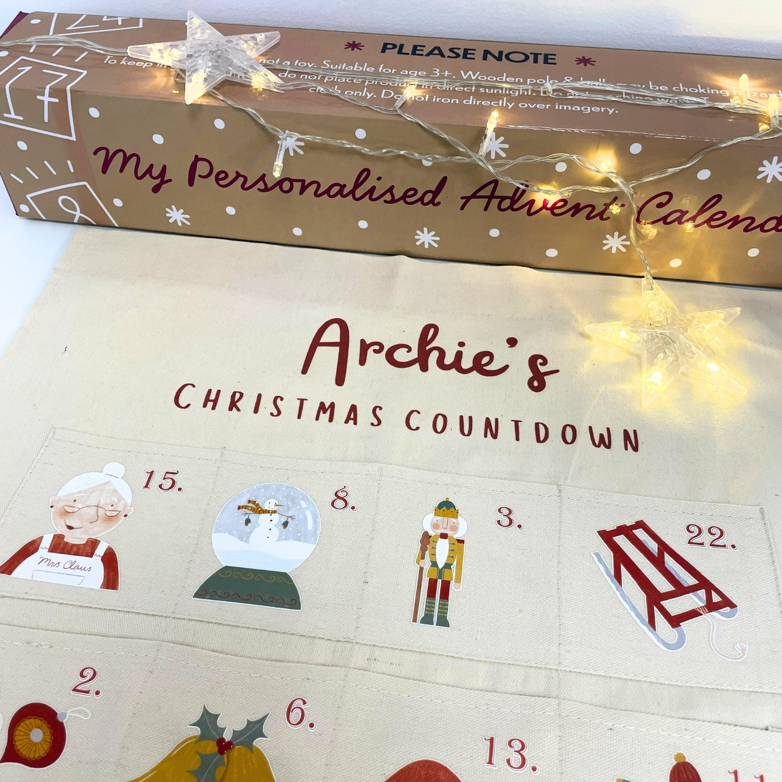 Personalised Fabric Christmas Advent Calendar