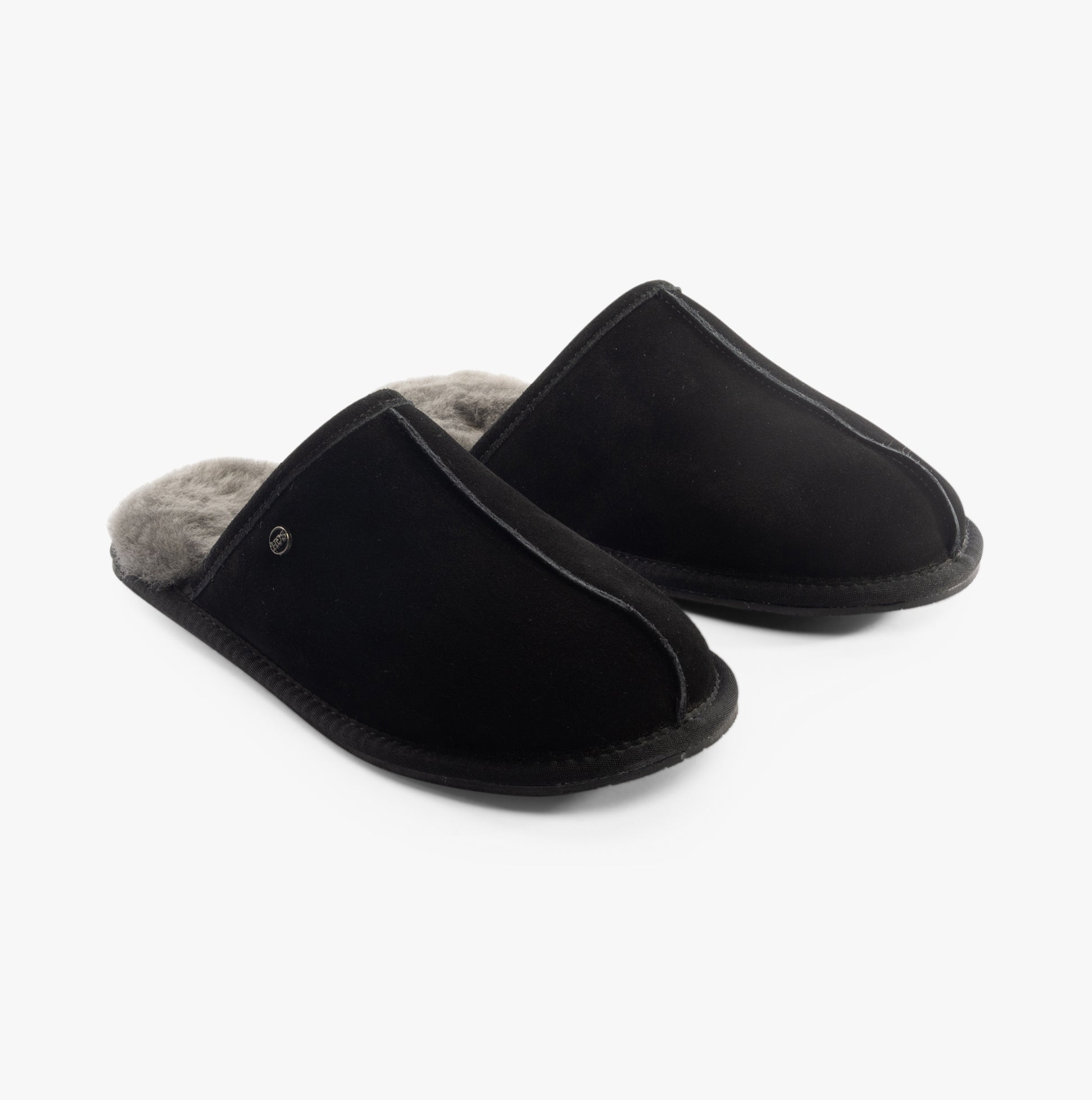 HOS Sheepskin EDWIN Mens Slippers Black