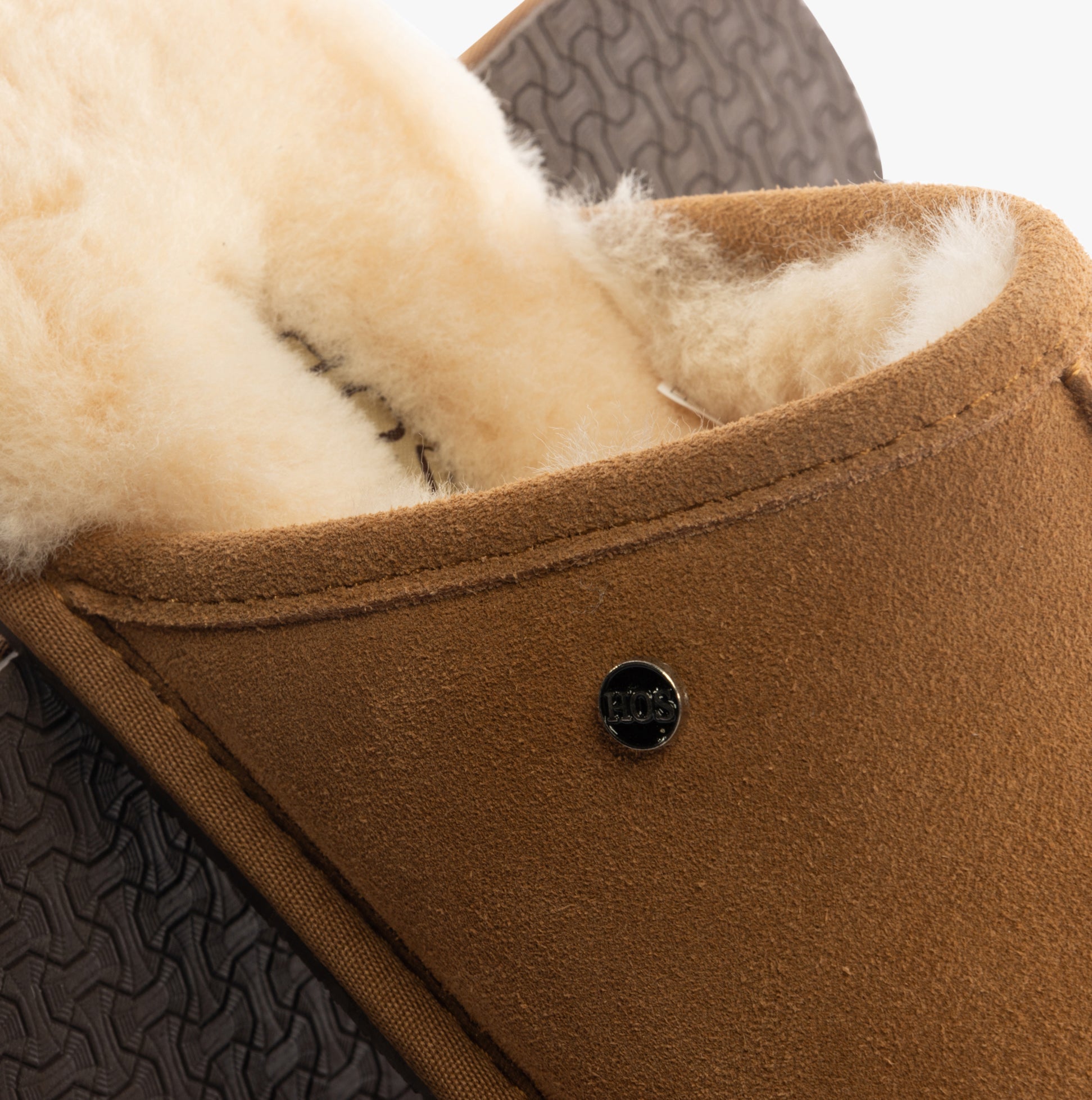 HOS Sheepskin EDWIN Mens Slippers Chestnut