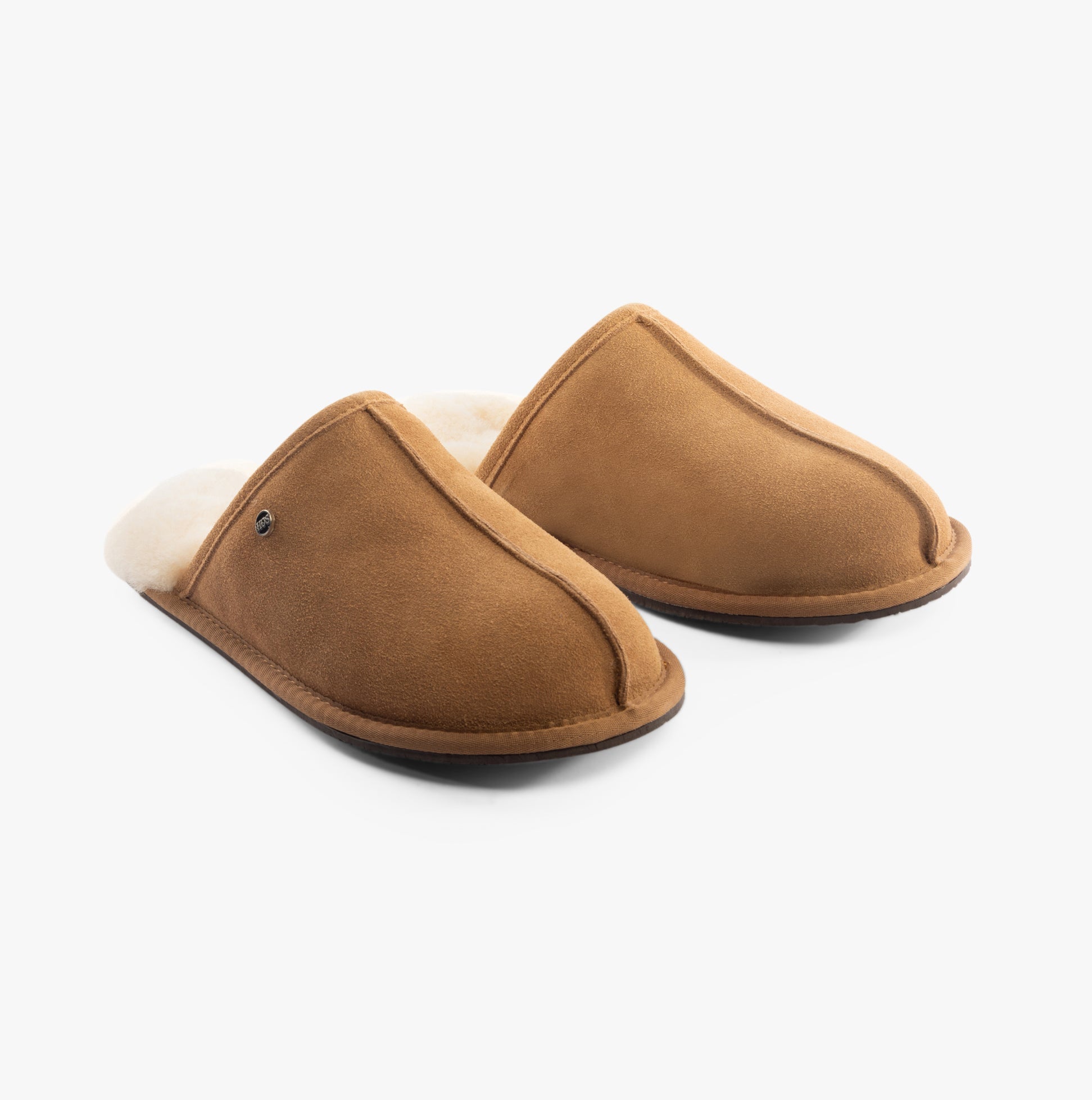 HOS Sheepskin EDWIN Mens Slippers Chestnut