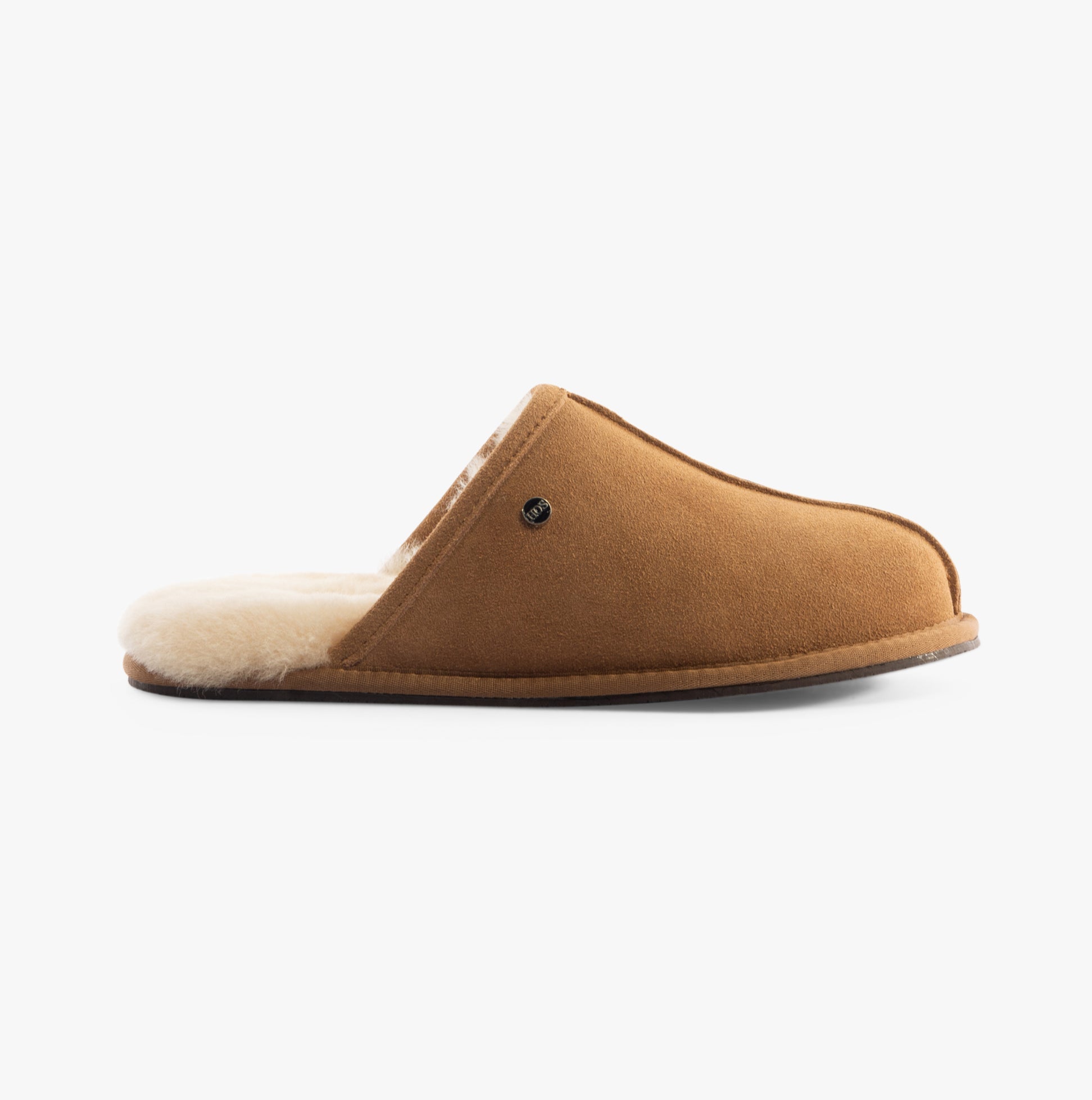 HOS Sheepskin EDWIN Mens Slippers Chestnut