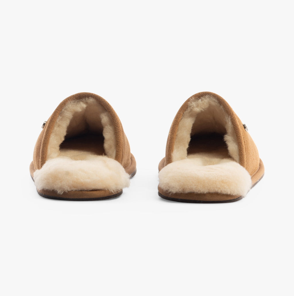 HOS Sheepskin EDWIN Mens Slippers Chestnut