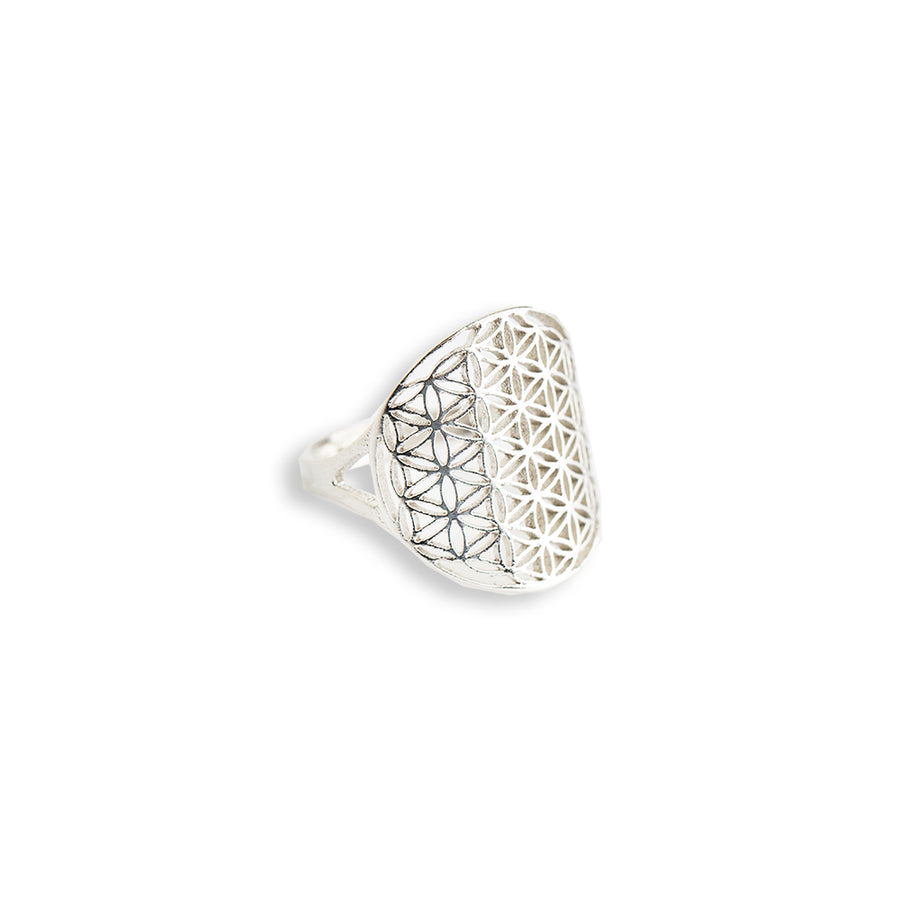 Flower of Life Ring – Sacred Geometry in 925 Silver or Gold by New Vintage by Kriss at brixbailey.com