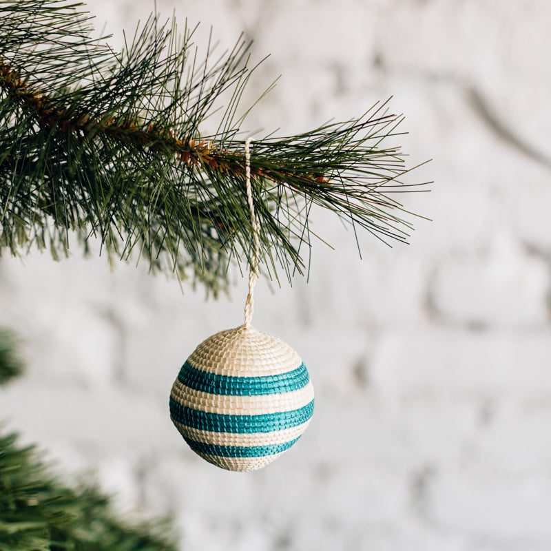 Striped Woven Ball Ornament