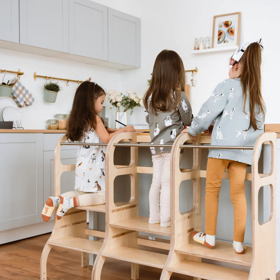 STEP UP Adjustable Height Helper Tower - Natural Wood