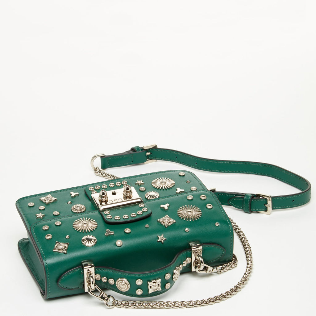 Small Dark Green Leather Crossbody Bag