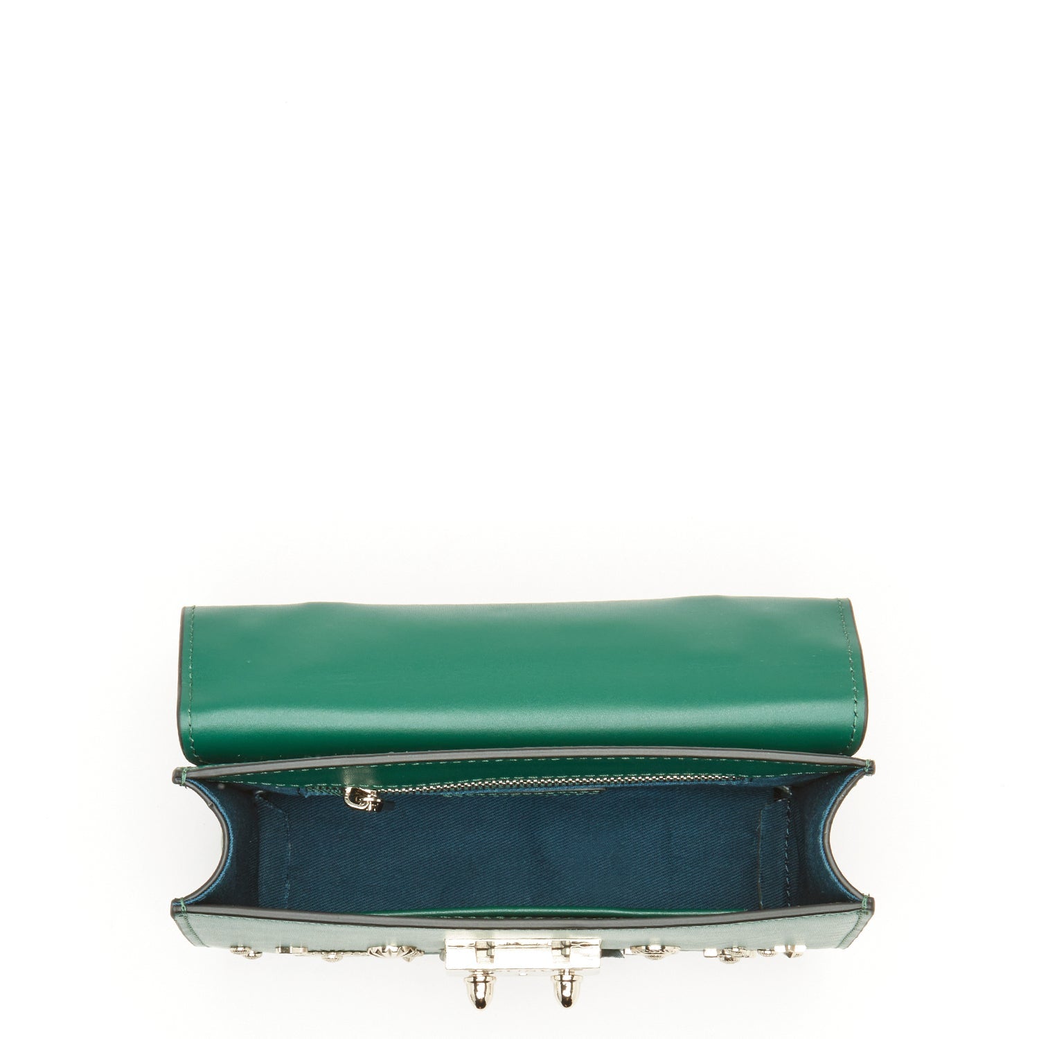 Small Dark Green Leather Crossbody Bag