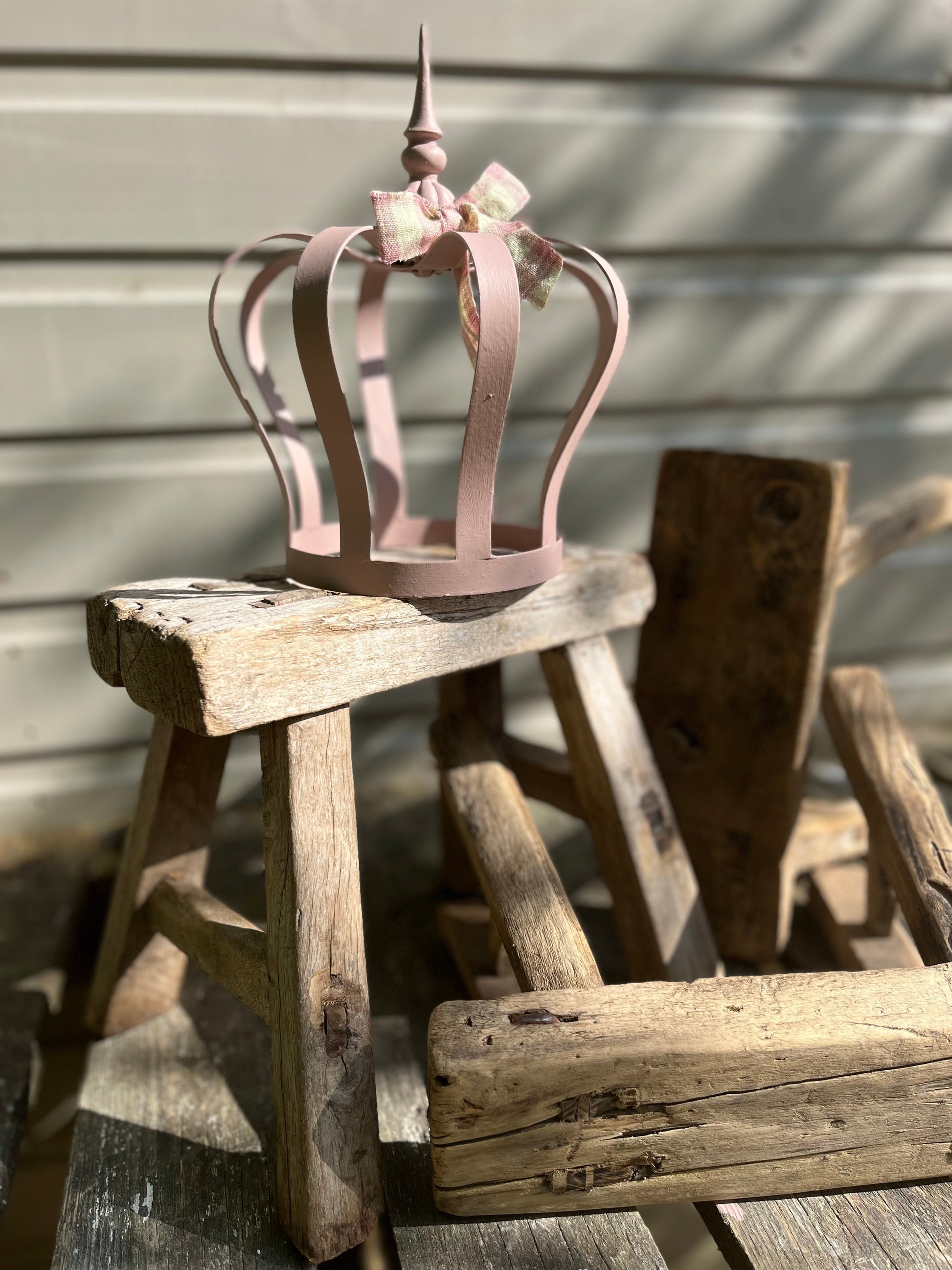 Rustic Reclaimed Elm Mini Stool