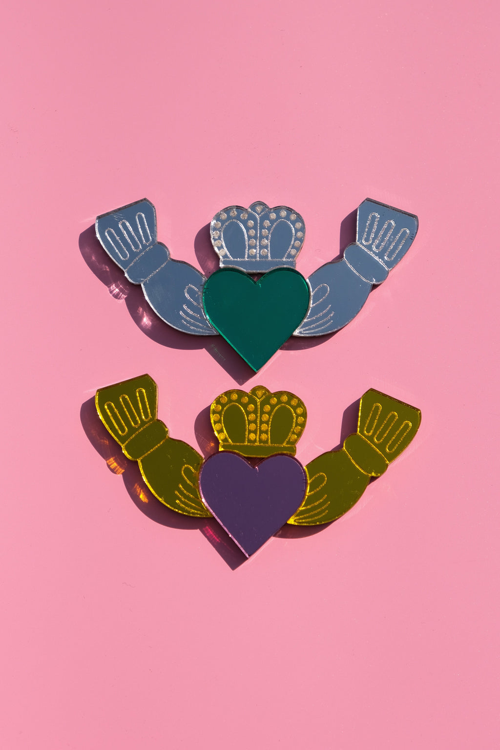 Claddagh Ring Hair Clip in Gold Pink or Silver Emerald