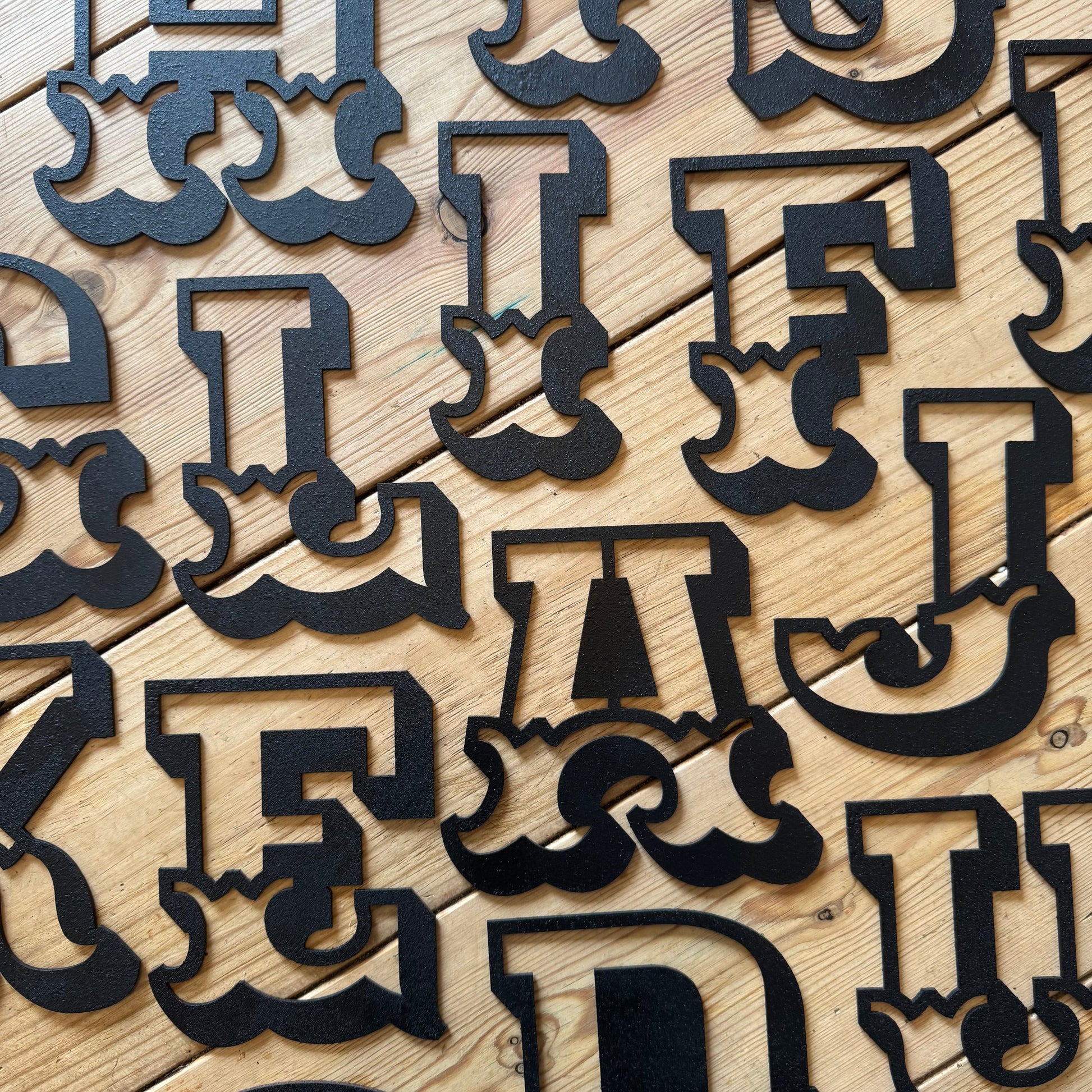 A-Z Rustic 5" or 12" Black Metal Carnival Letters.