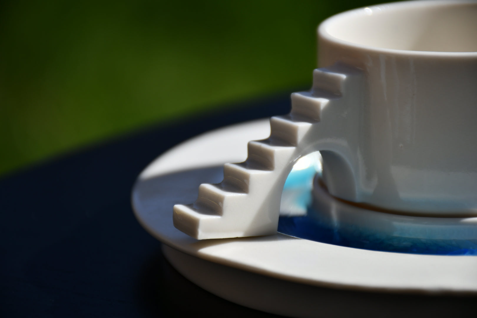 CASTLE COFFEE SET (blue glass moat)