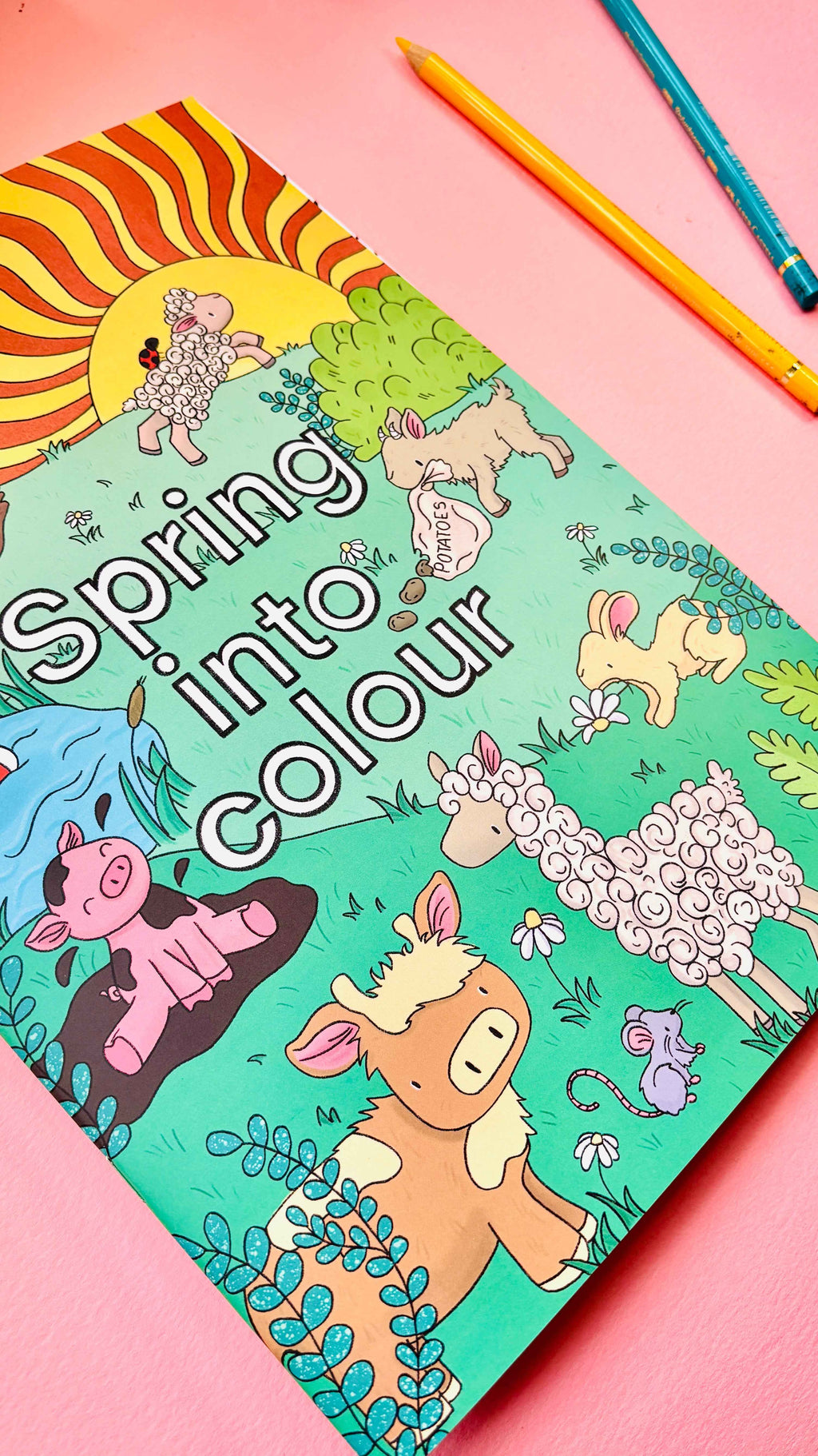 Spring into colour A4 colouring book