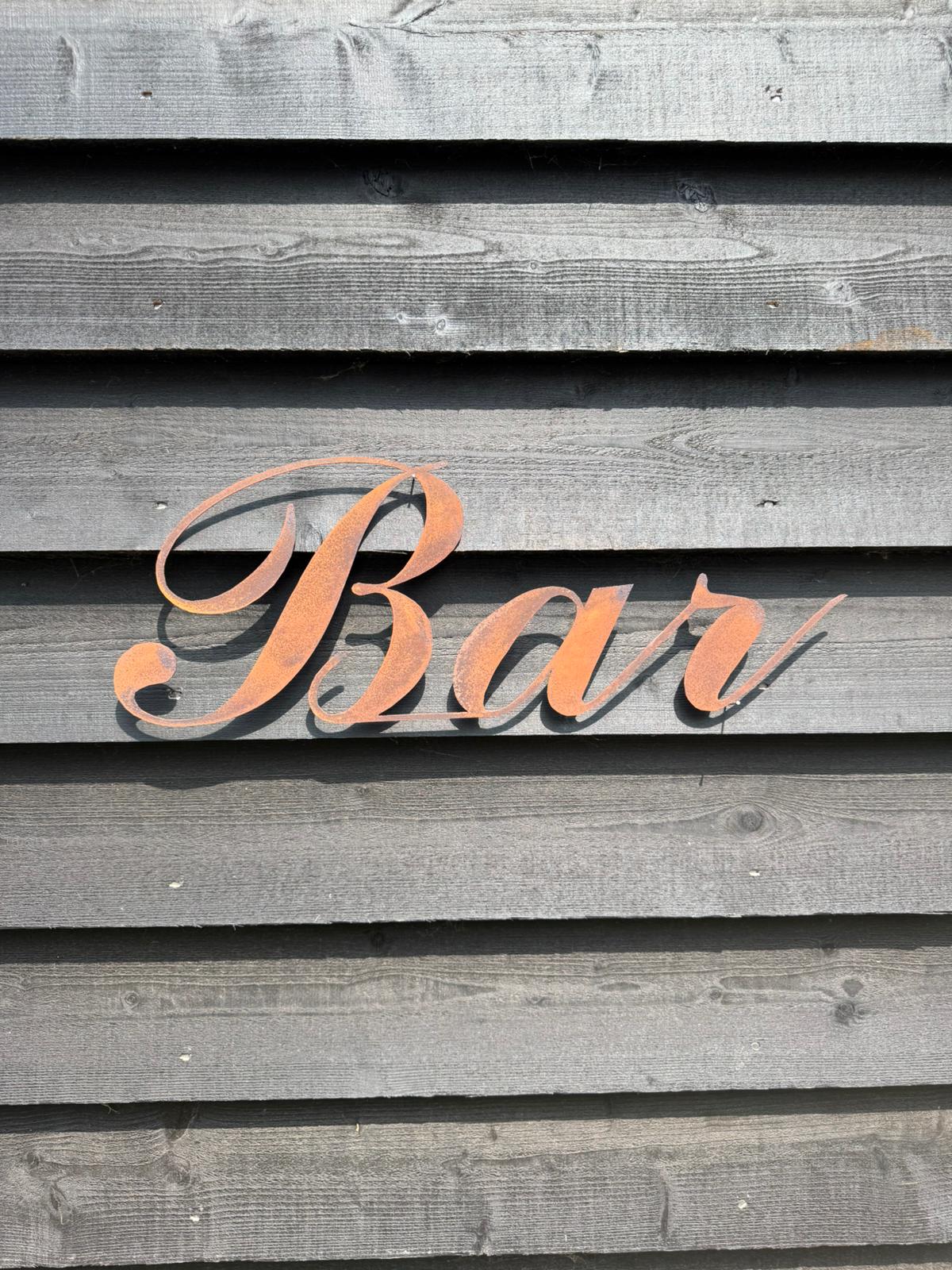 Rusty Metal Bar Sign for Home & Garden