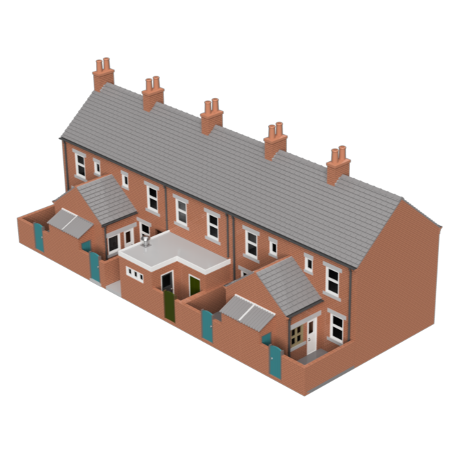 N Scale Terrace House and Shop Building Collection