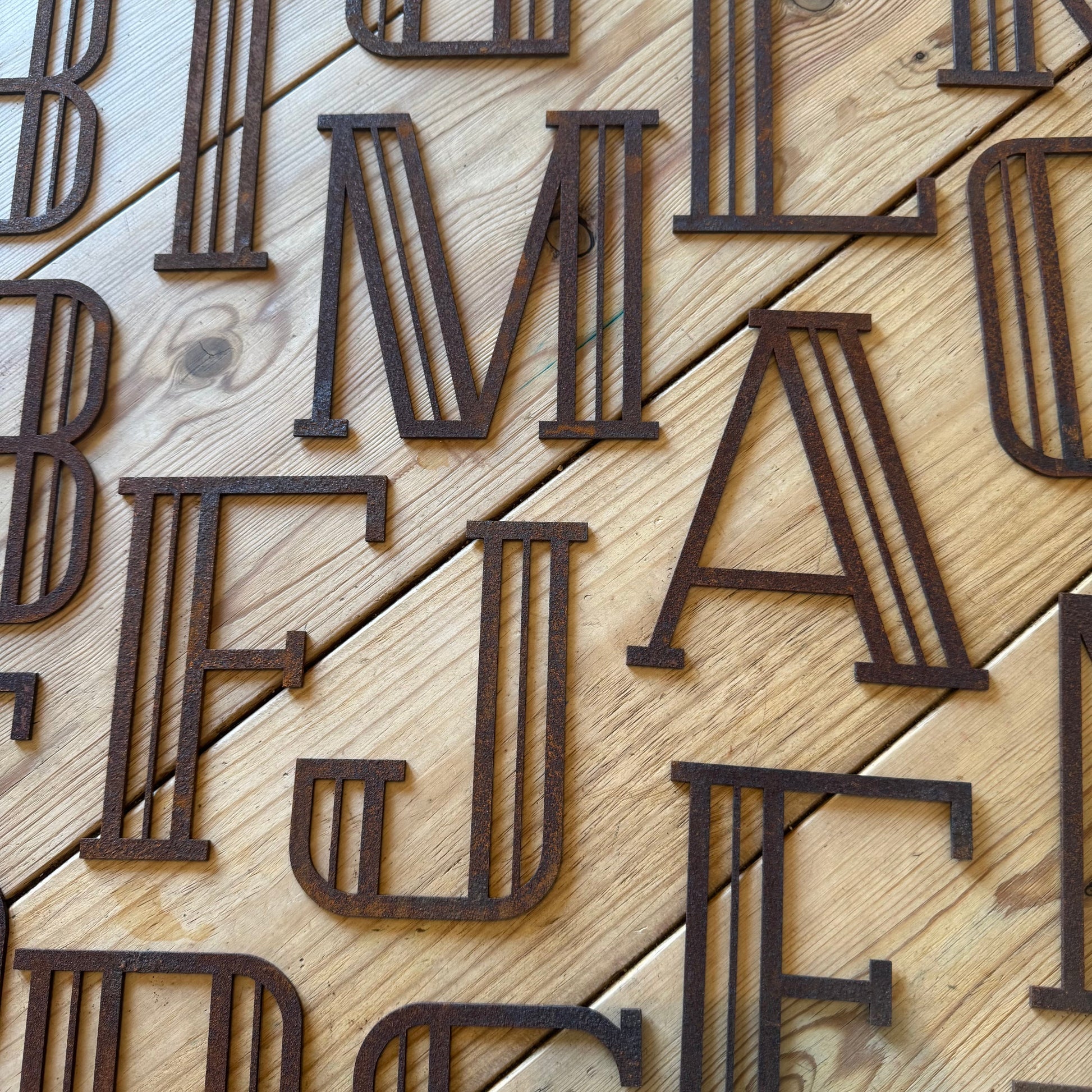 Rusty Metal 5" or 12" Art Deco Lettering A-Z 0-9