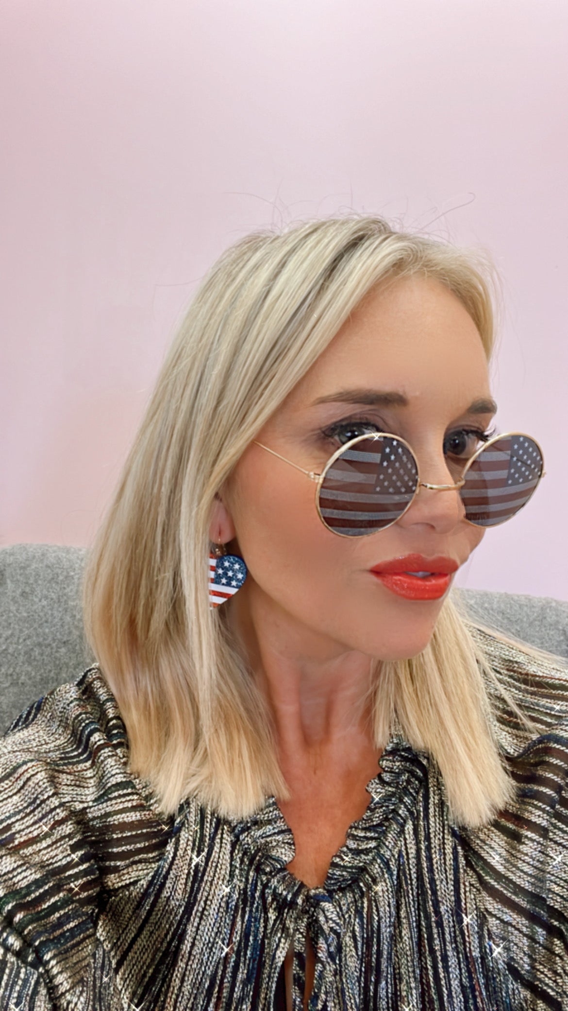American Flag Round Sunglasses
