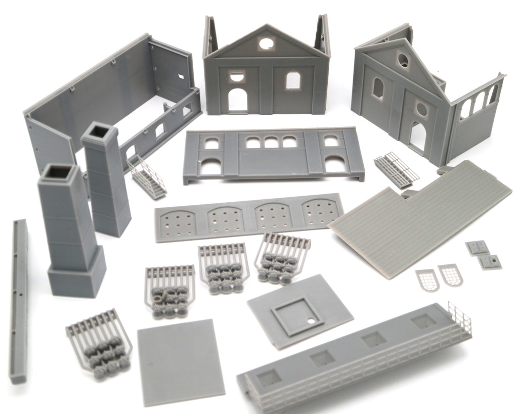 Detailed Coal Gas Retort House Model Kit TT120 3mm Scale