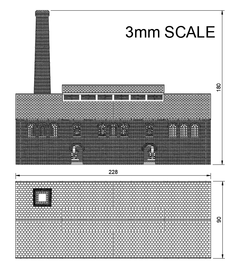 Detailed Coal Gas Retort House Model Kit TT120 3mm Scale