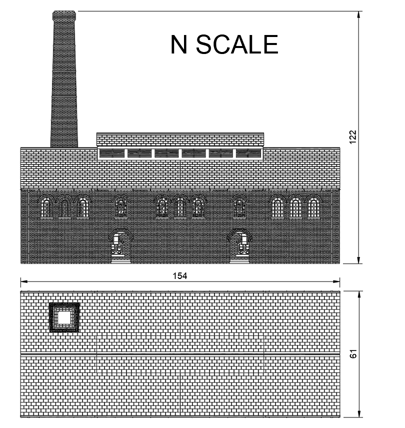 N Scale Gas Works Retort House Model Kit
