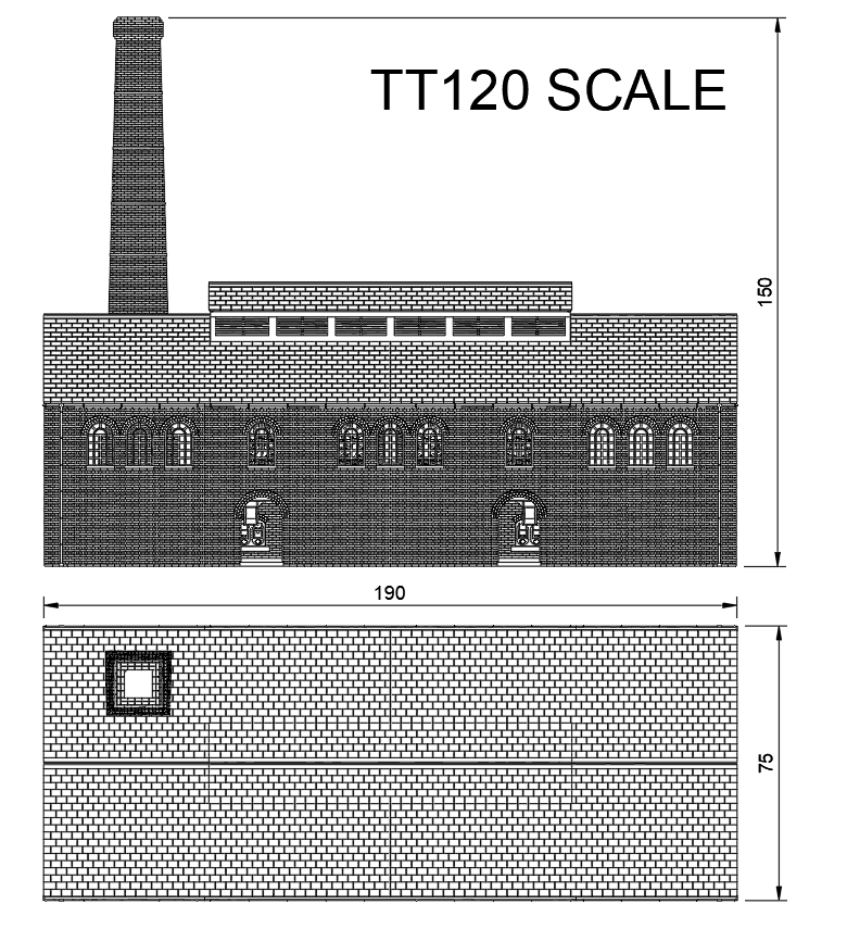 Detailed Coal Gas Retort House Model Kit TT120 3mm Scale