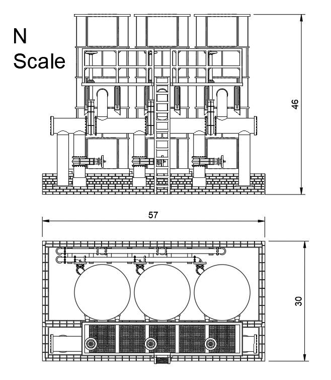 Coal Gas Works Condenser N Scale Model Kit