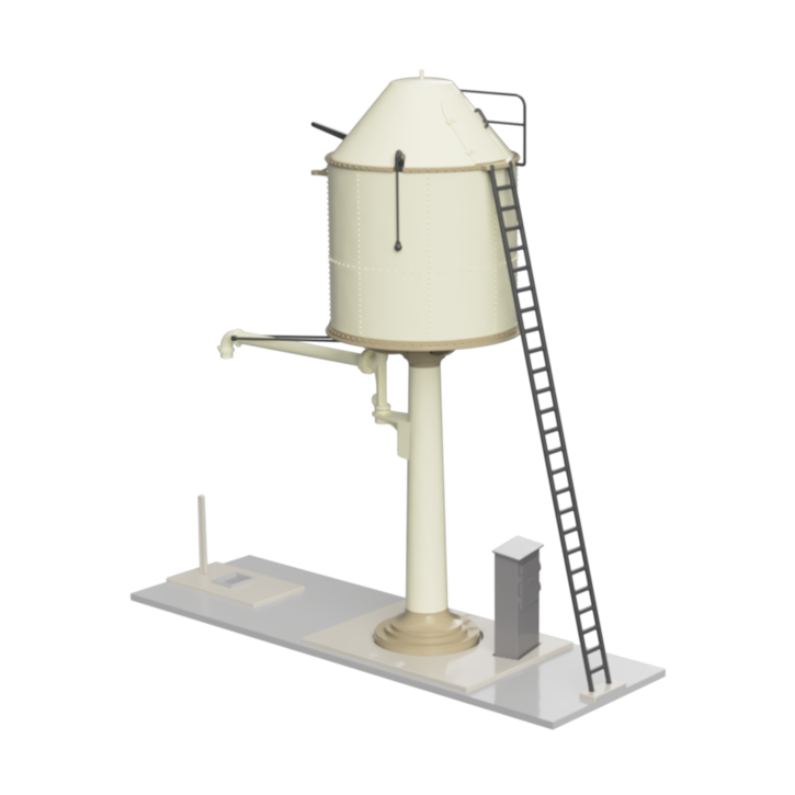 Detailed Water Tower Model TT120 3mm Scale