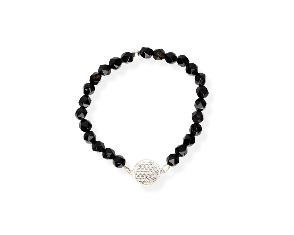 3D Printed Onyx Bracelet with Rose Quartz – Ethical & Handcrafted by New Vintage by Kriss at brixbailey.com
