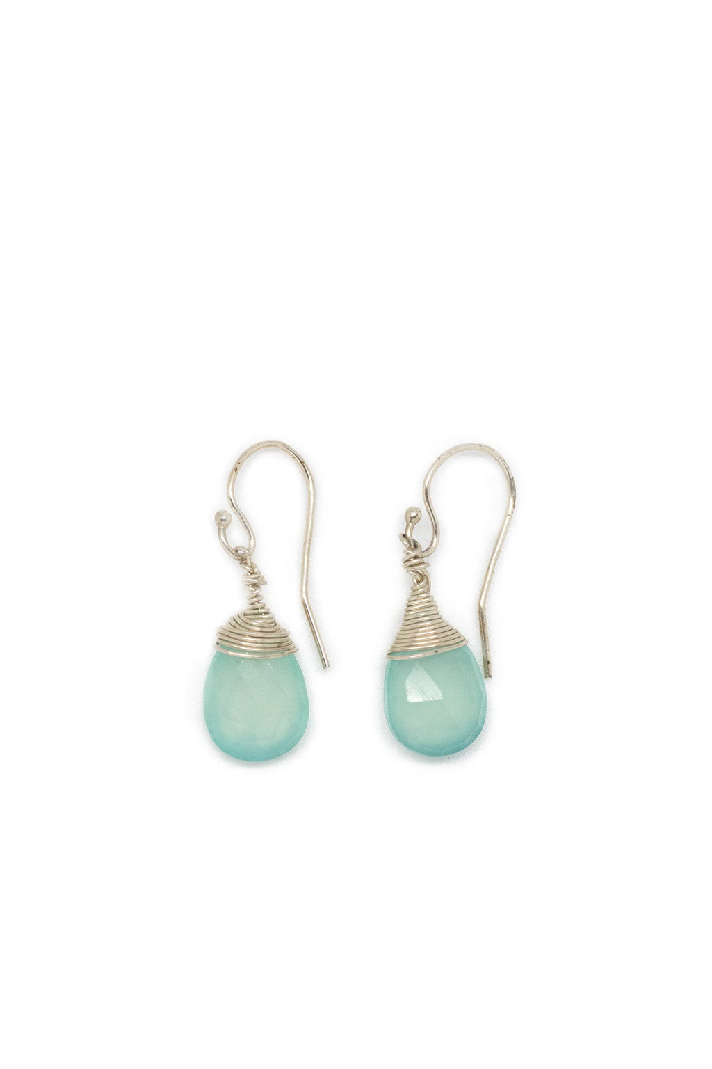 Jill Short Drop Earrings in Chalcedony