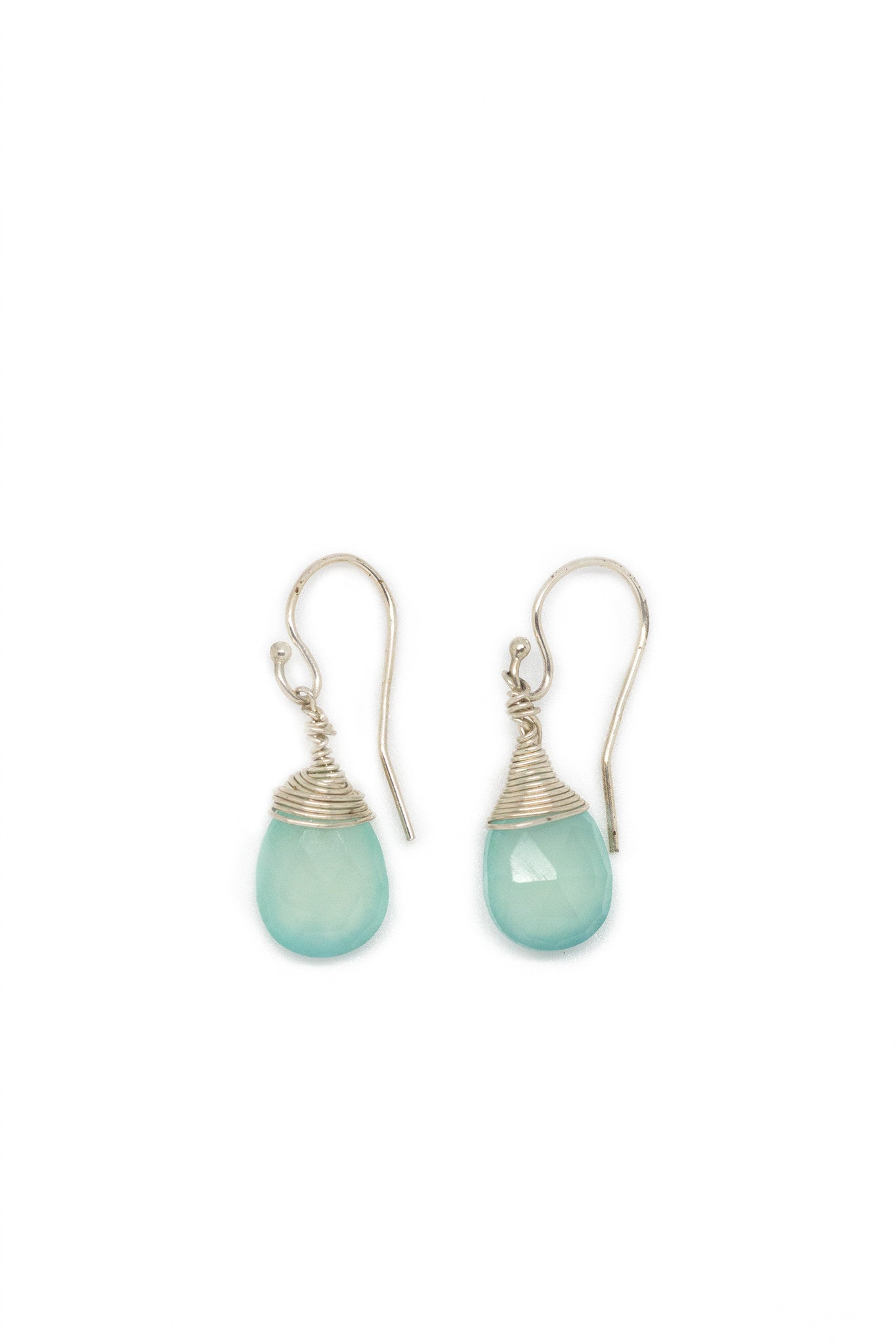 Jill Short Drop Earrings in Chalcedony