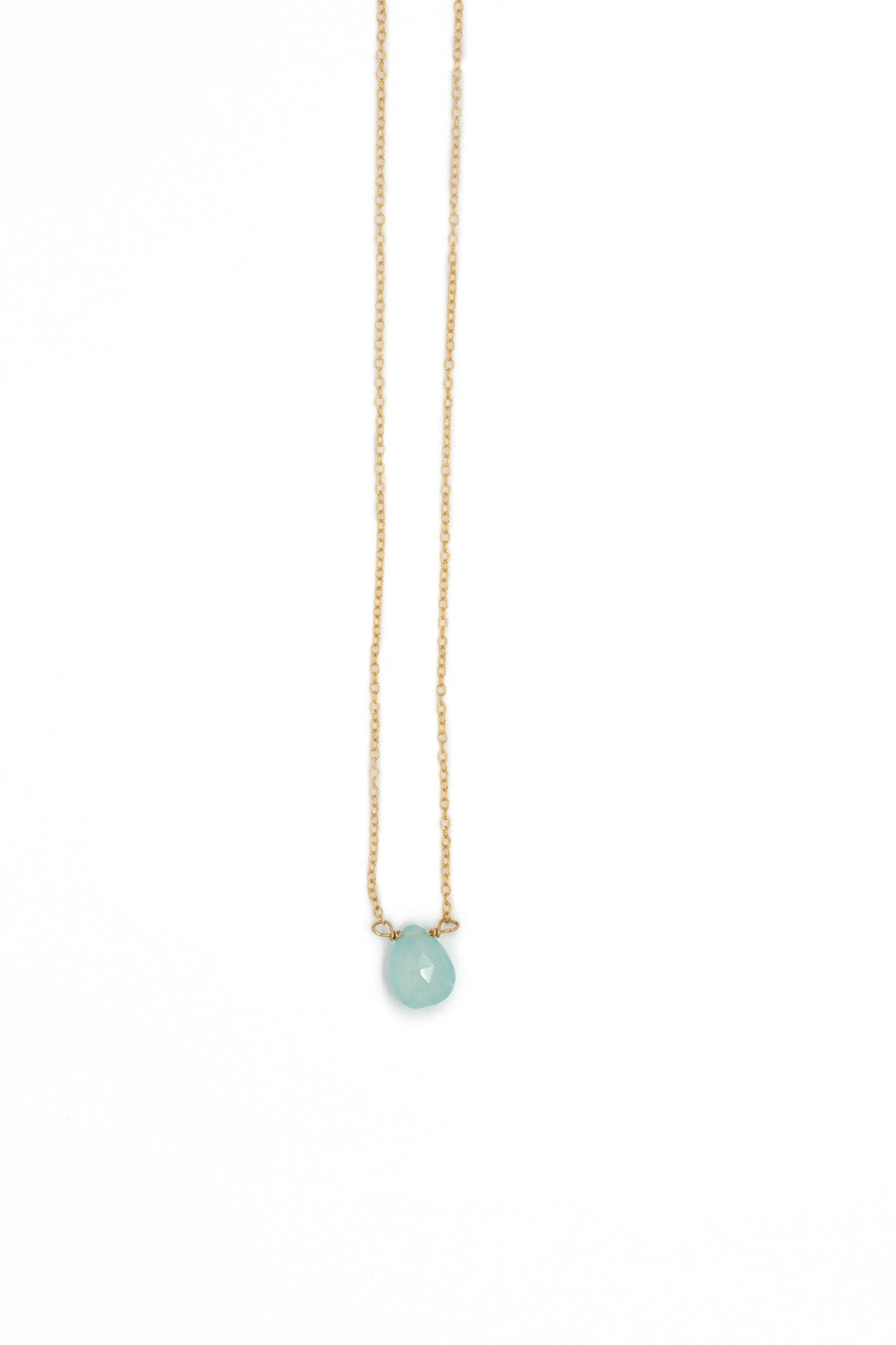 Stephanie Delicate Drop Necklace in Chalcedony