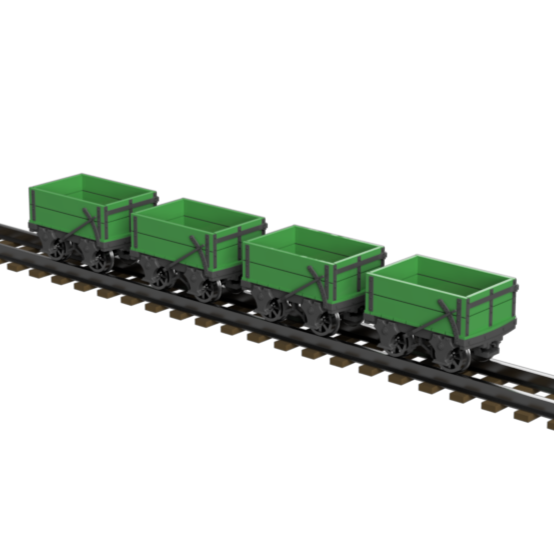 1 Ton Open Wagon OO9 Narrow Gauge Model Kit - 4 Pack