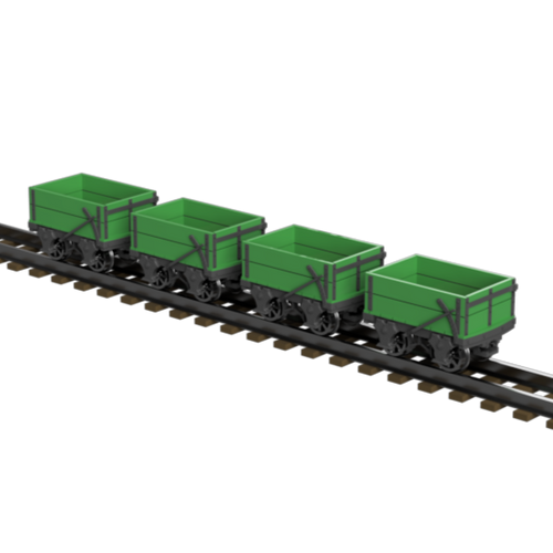 1 Ton Open Wagon OO9 Narrow Gauge Model Kit - 4 Pack