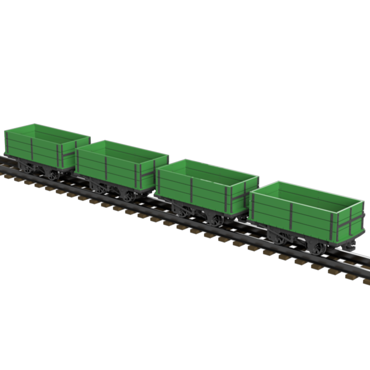 GVT 3 Plank Drop Sided Narrow Gauge Railway Wagon OO9 Pack of 4
