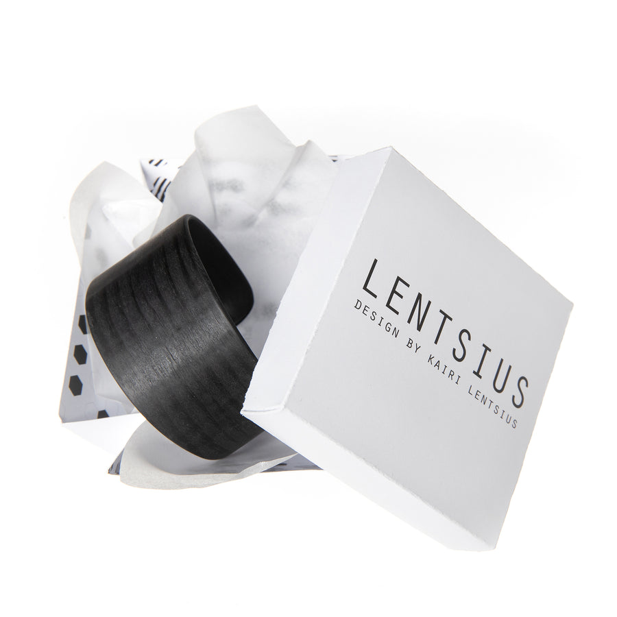 Sustainable Black Pine Veneer Bracelet by Lentsius – Handmade by Lentsius at www.brixbailey.com