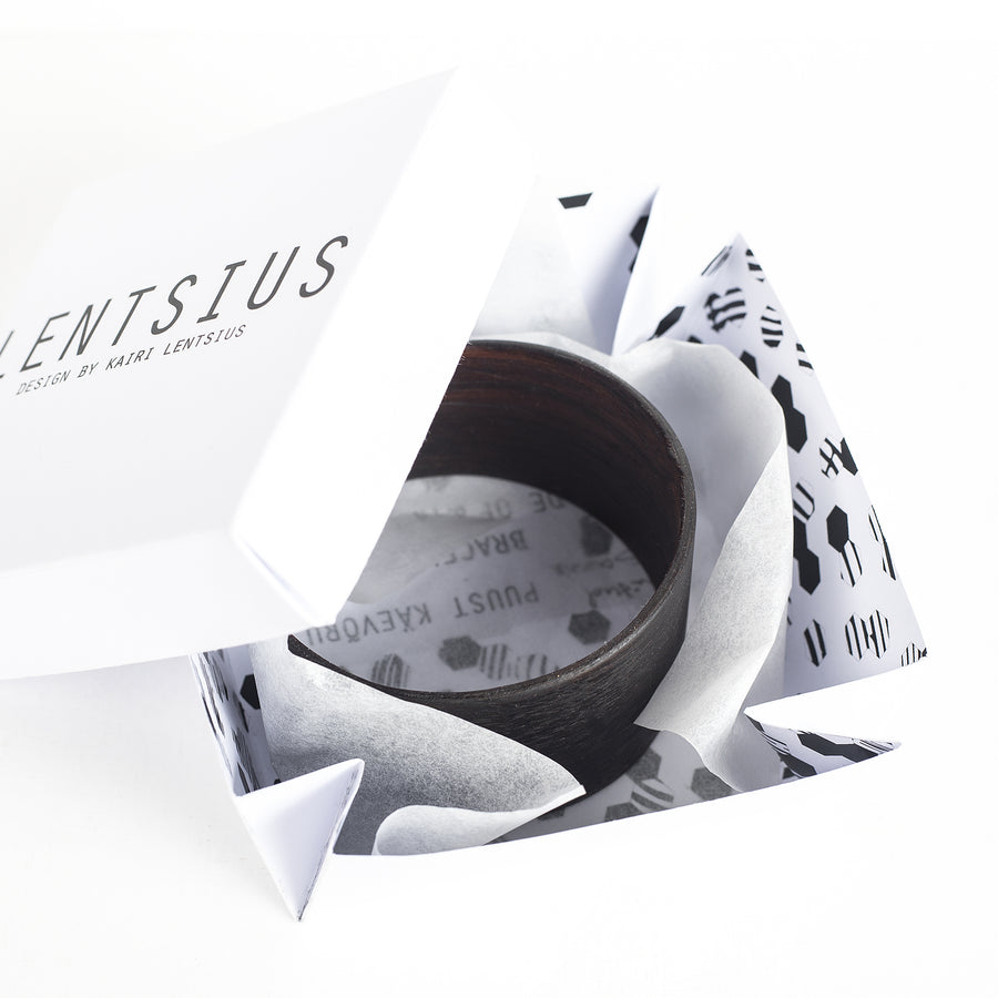 Sustainable Ebony Veneer Bracelet – Handcrafted by Lentsius by Lentsius at www.brixbailey.com