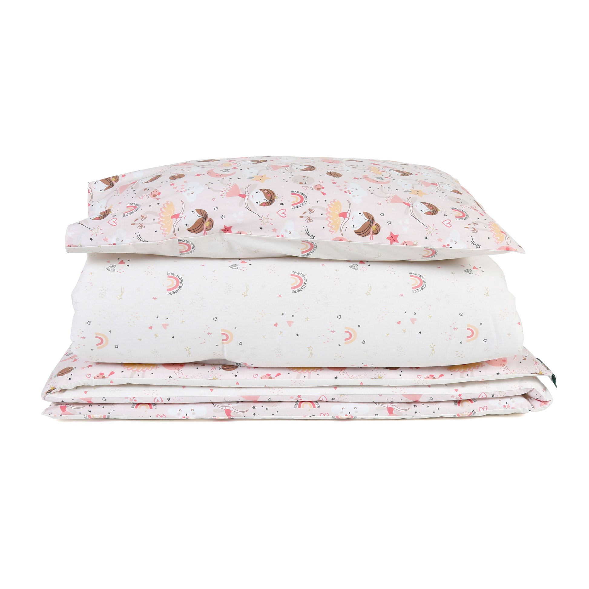 3 Piece Reversible Organic Cotton Cot Bed Set in Fairy