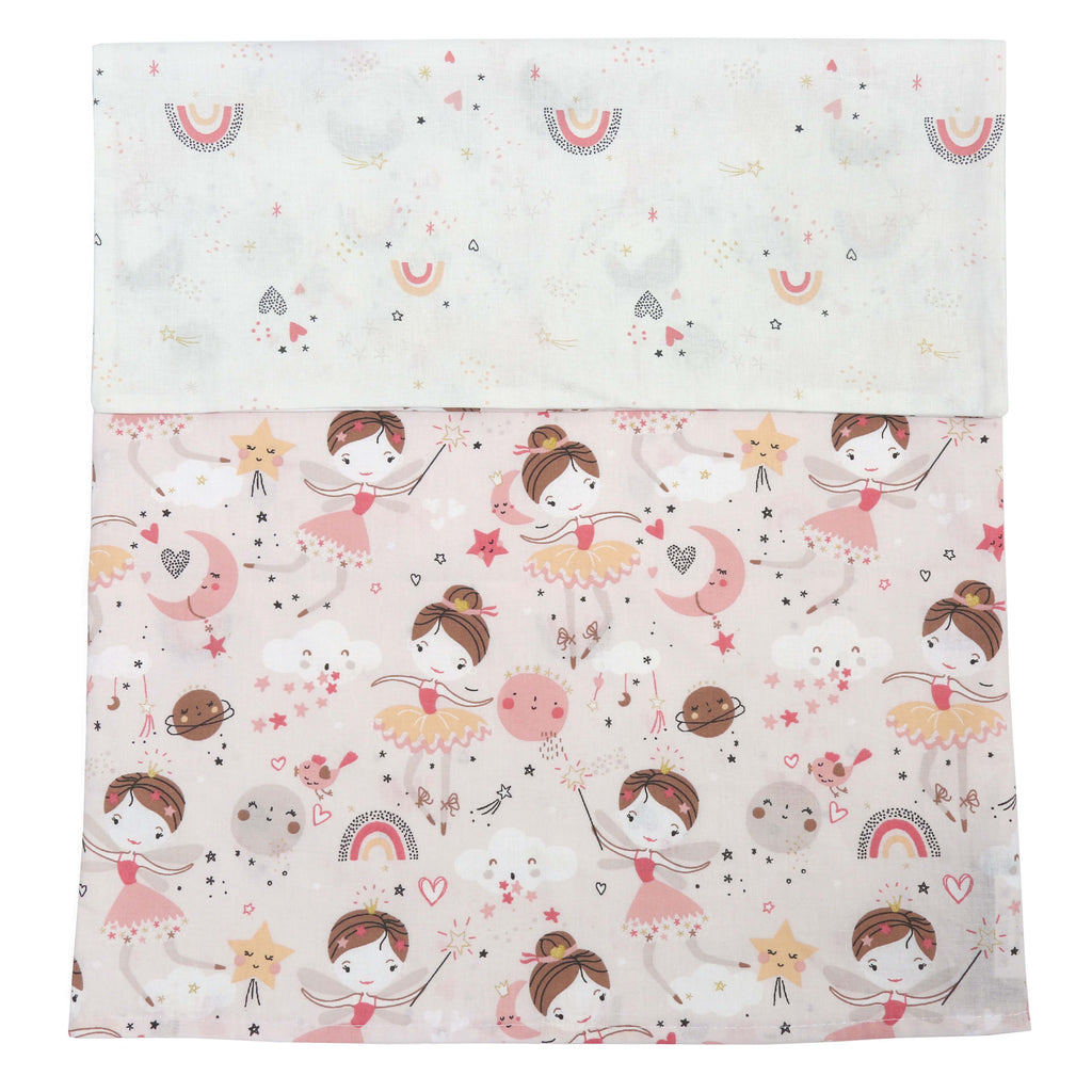 3 Piece Reversible Organic Cotton Cot Bed Set in Fairy