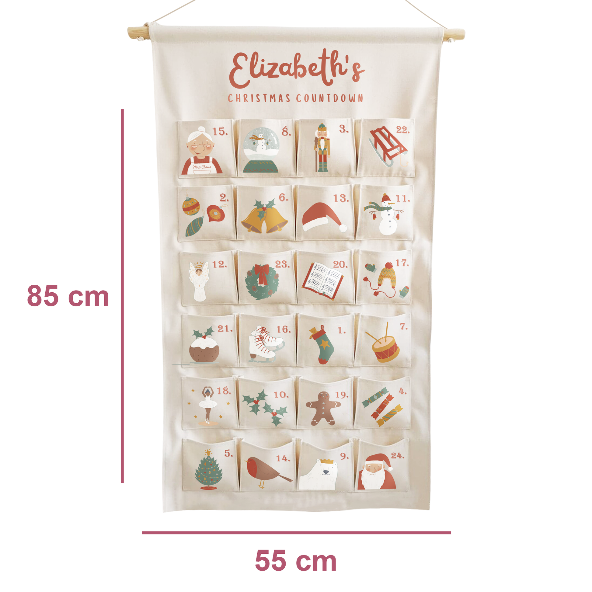 Personalised Fabric Christmas Advent Calendar