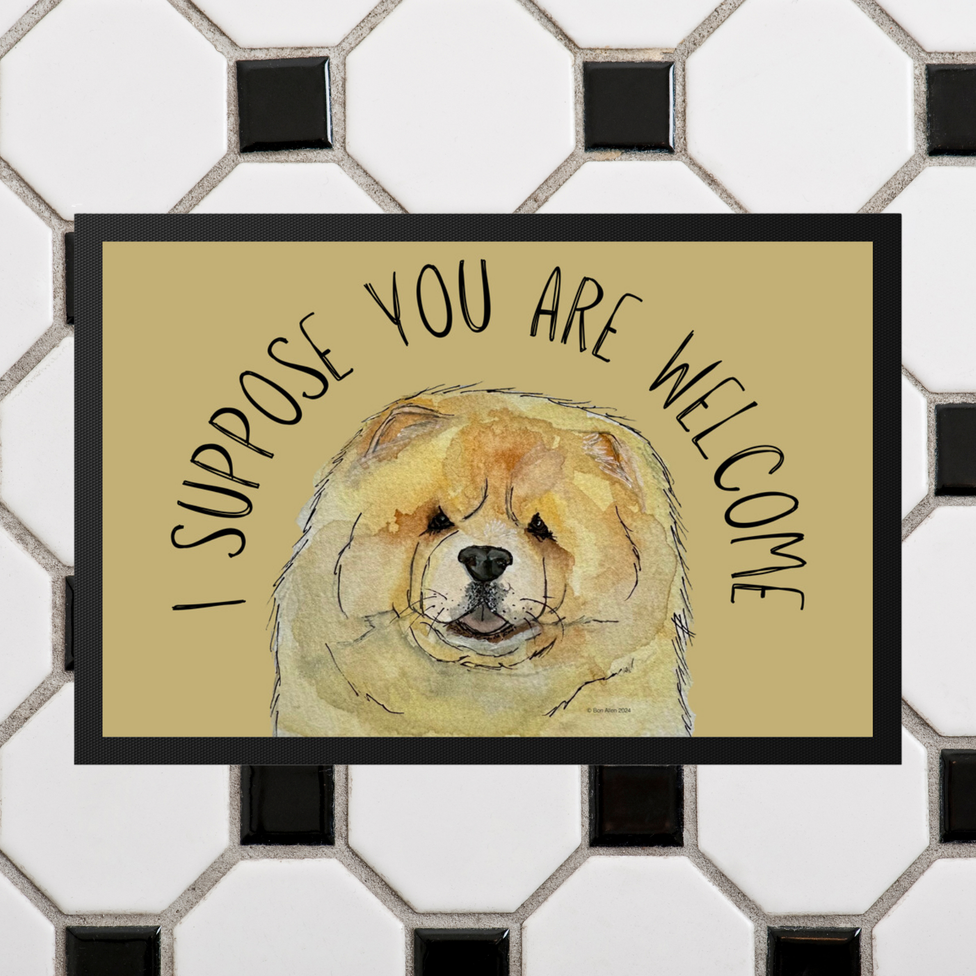 Welcome in Style: Fawn Chow Chow "I Suppose You Are Welcome" Doormat