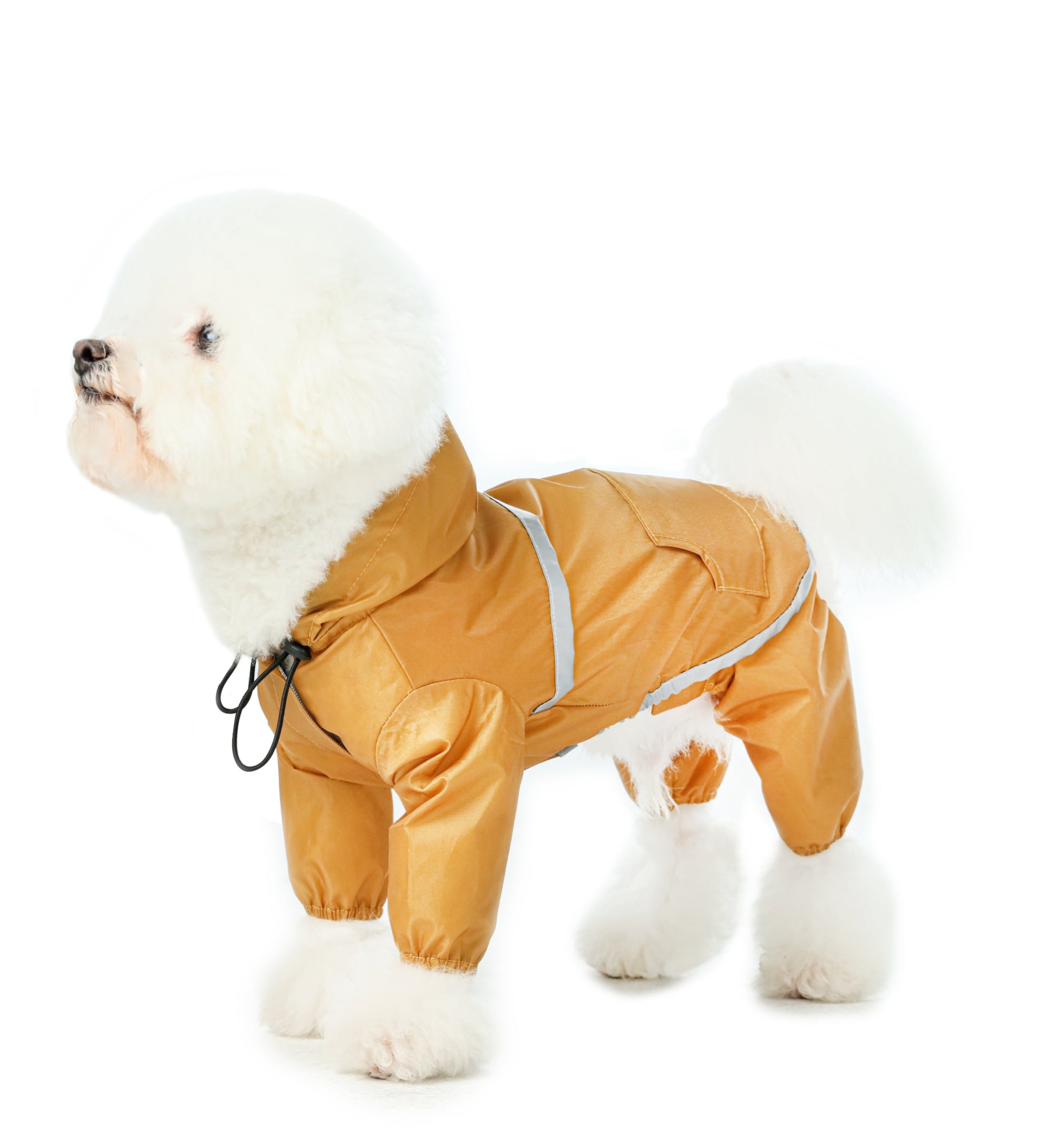 Ultralight Full Covered Hooded Waterproof Dog Jacket in Yellow