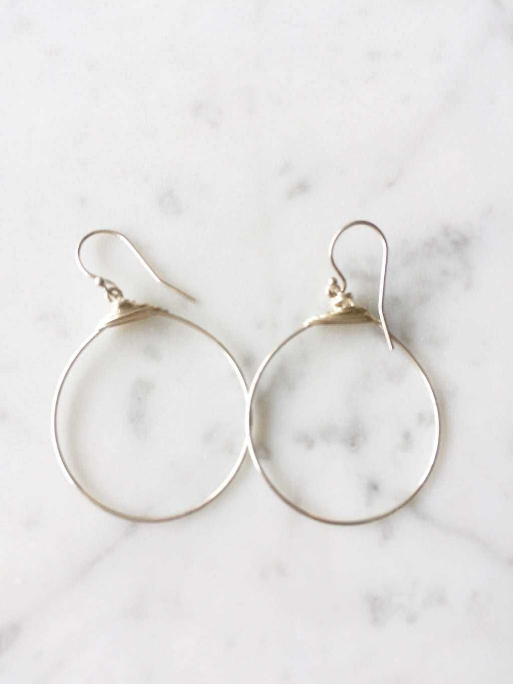 Small Featherweight Hoop Earring in Silver with Silver Wrap