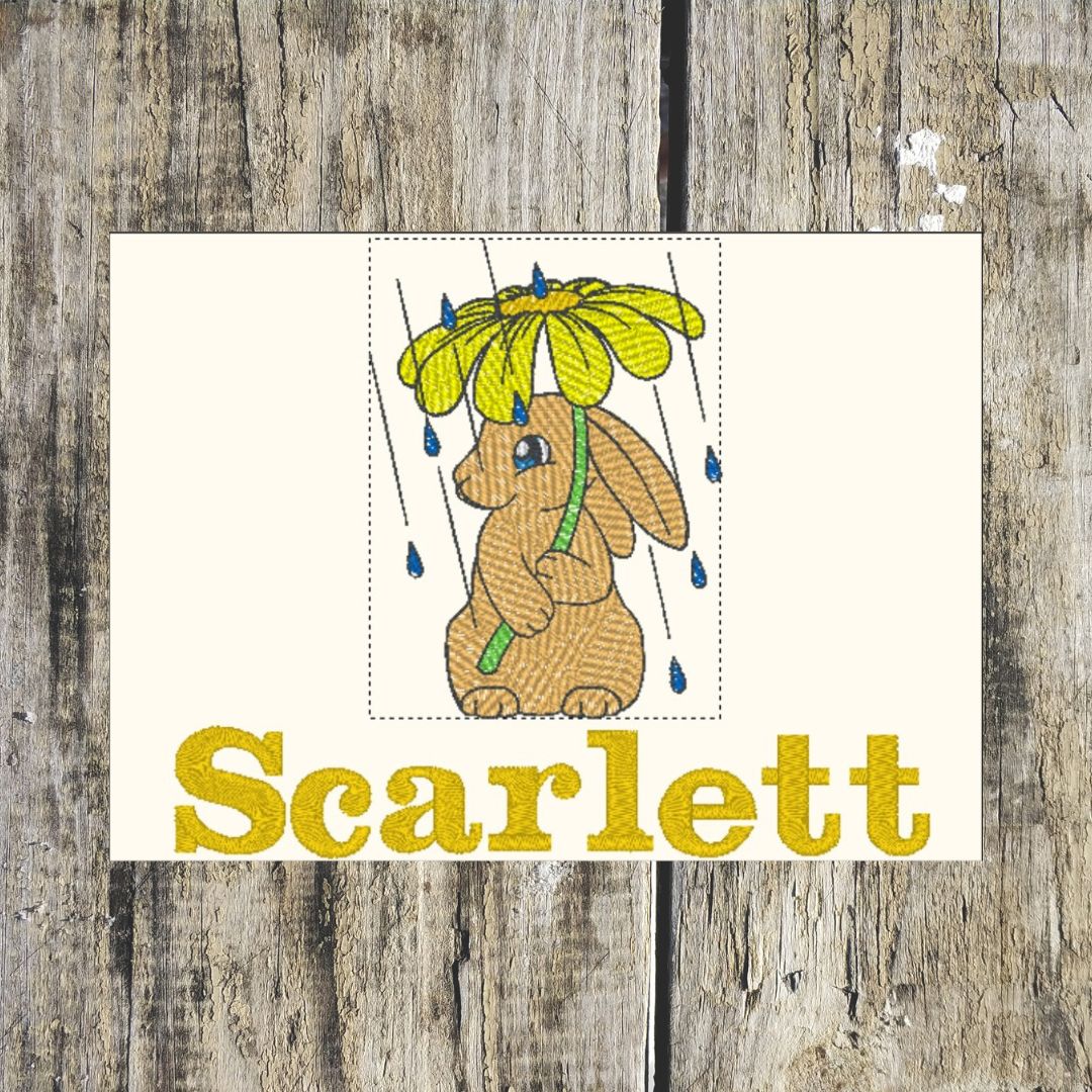 Flower Rabbit Personalised Towels